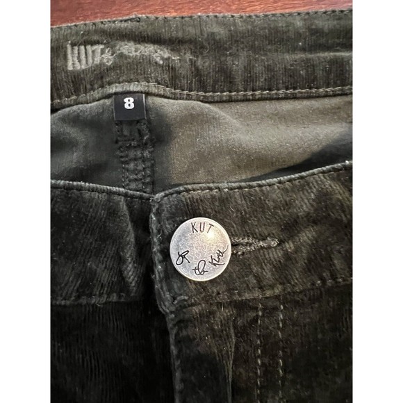 KUT From The Kloth Corduroy Pants Diana Skinny Size 8 Black GUC - Picture 4 of 10